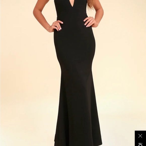 Lulu’s Formal Black Dress with embellishment - Picture 3 of 4